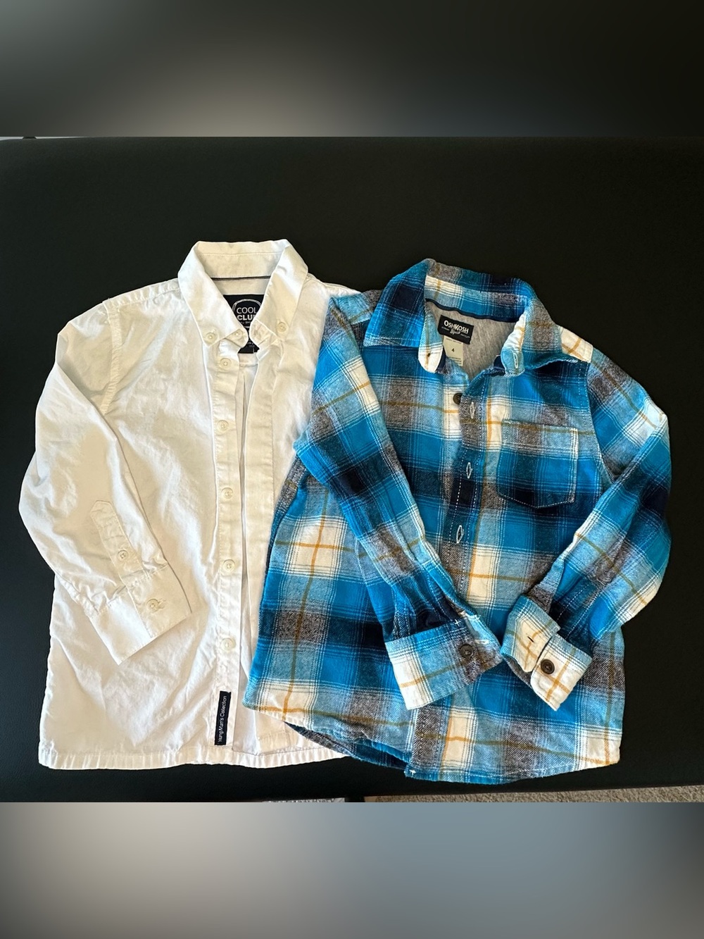 OshKosh B'gosh Teal and Navy Plaid Button-Down Shirt